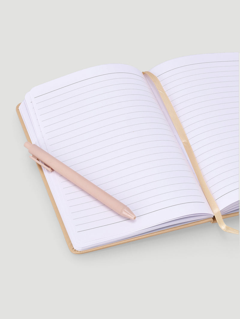 A5 Wild Script Printed Cover Lined Notebook with Pen