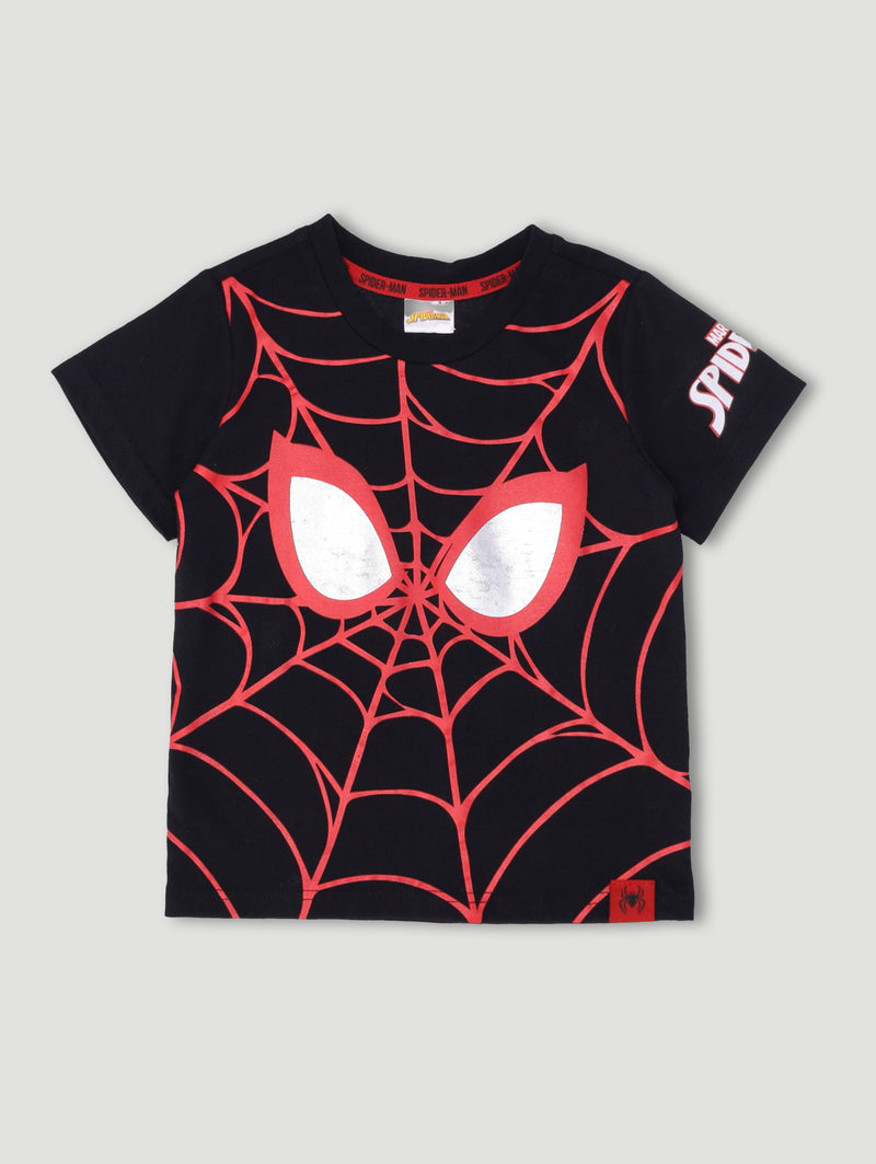 Pre-Boys Spiderman Foil Tee - Black