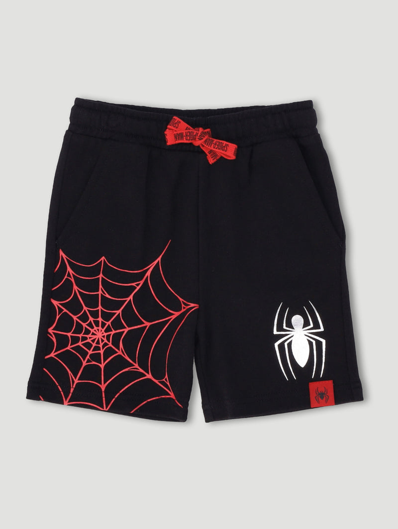 Pre-Boys Spiderman Foil Shorts - Black