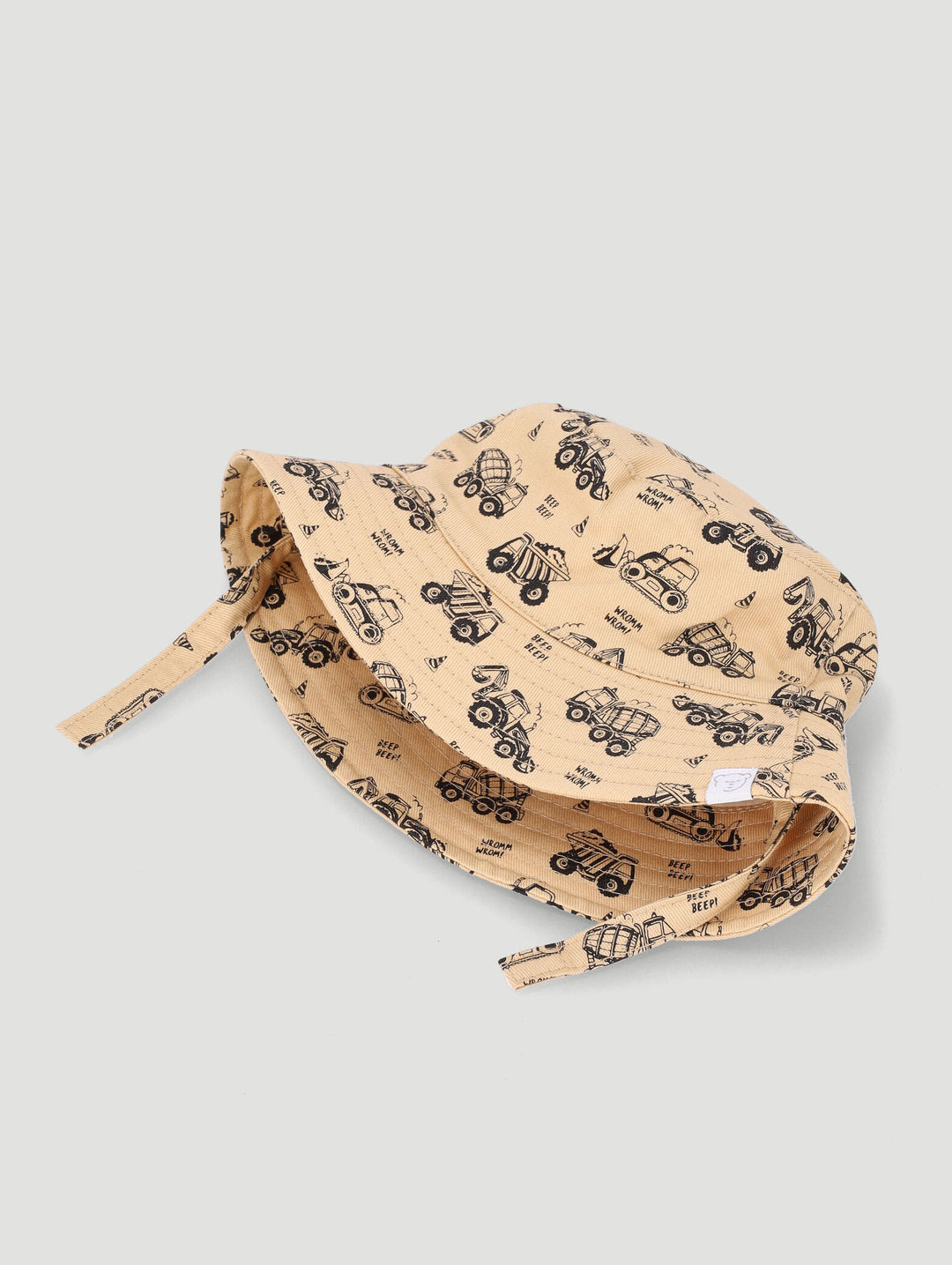 Baby Boys Twill All Over Print Cars Bucket Hat - Stone