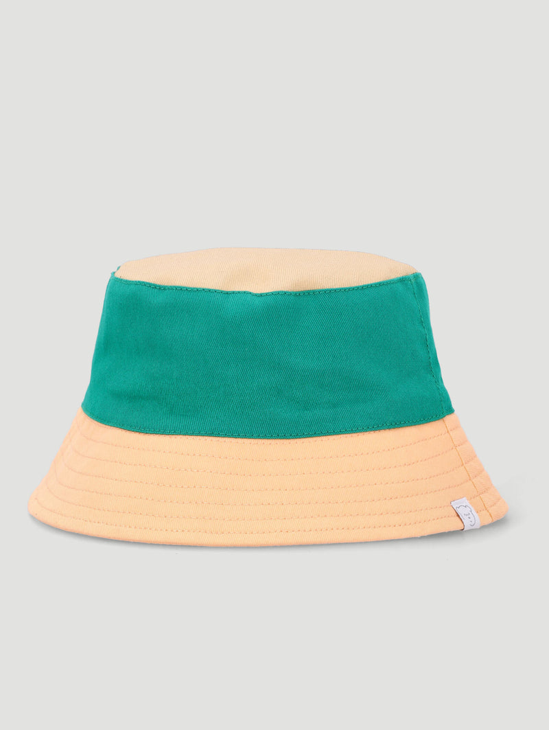 Baby Boys Colourblock Twill Bucket Hat - Green/Orange