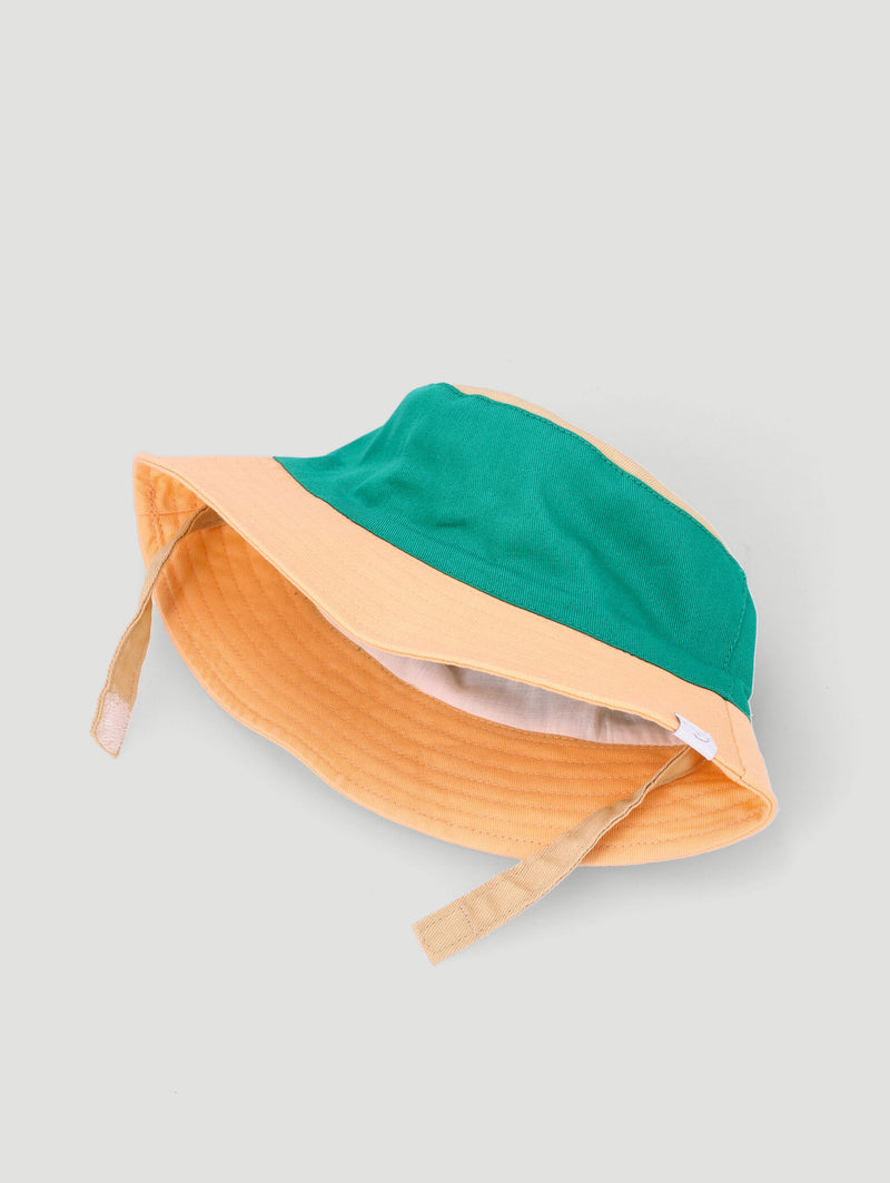 Baby Boys Colourblock Twill Bucket Hat - Green/Orange