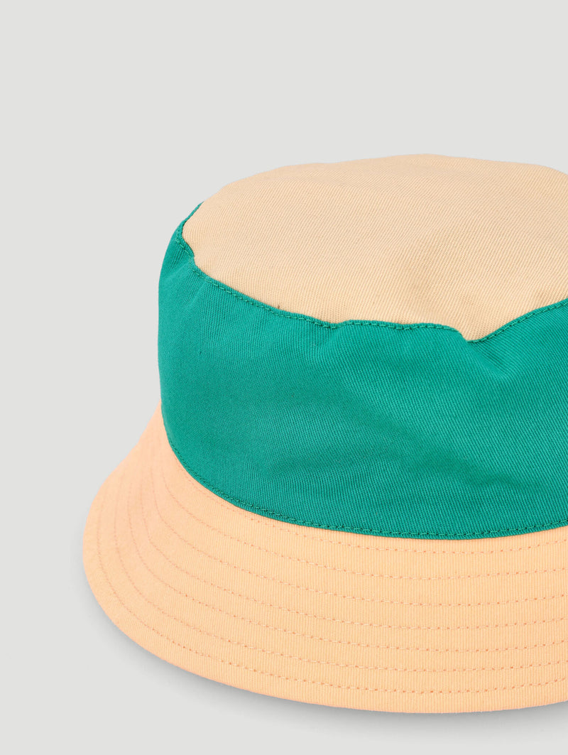 Baby Boys Colourblock Twill Bucket Hat - Green/Orange