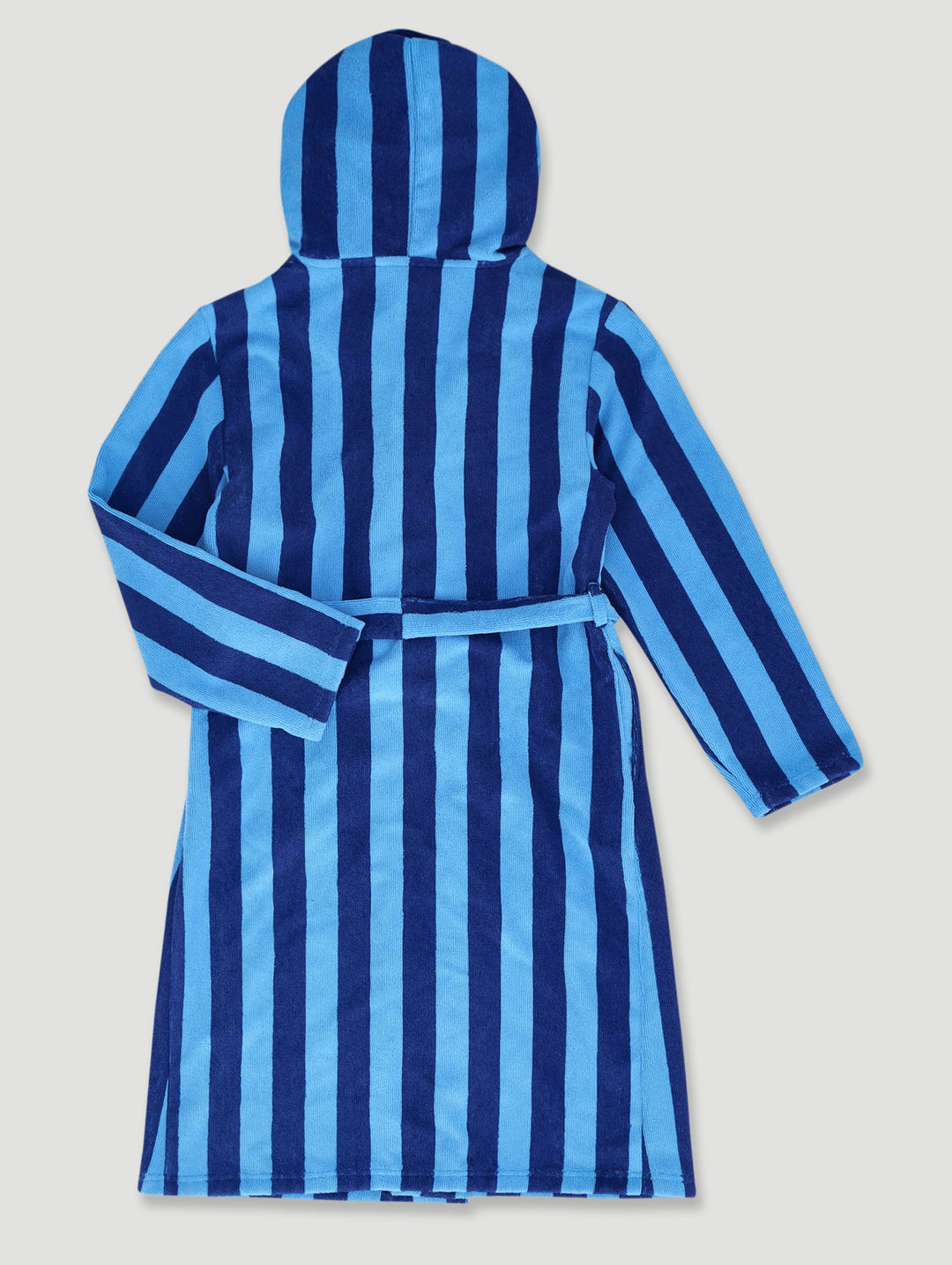 Boys Stripe Towelling Gown - Blue