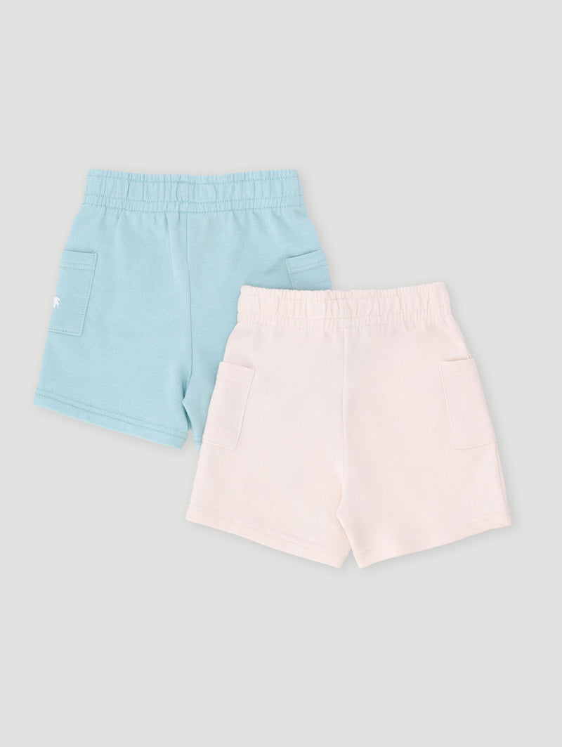 Baby Boys Sunny Days 2 Pack Knit Short - Cream/Blue