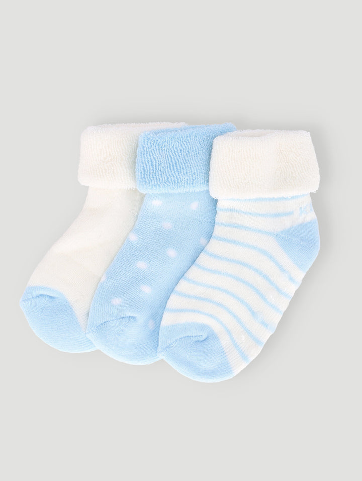 Keedo Baby Boys 2 Pack Toweling Socks - Blue