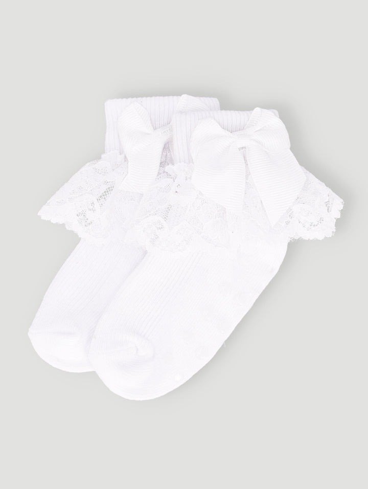 Keedo Baby Girls 2 Pack Fashion Socks - White