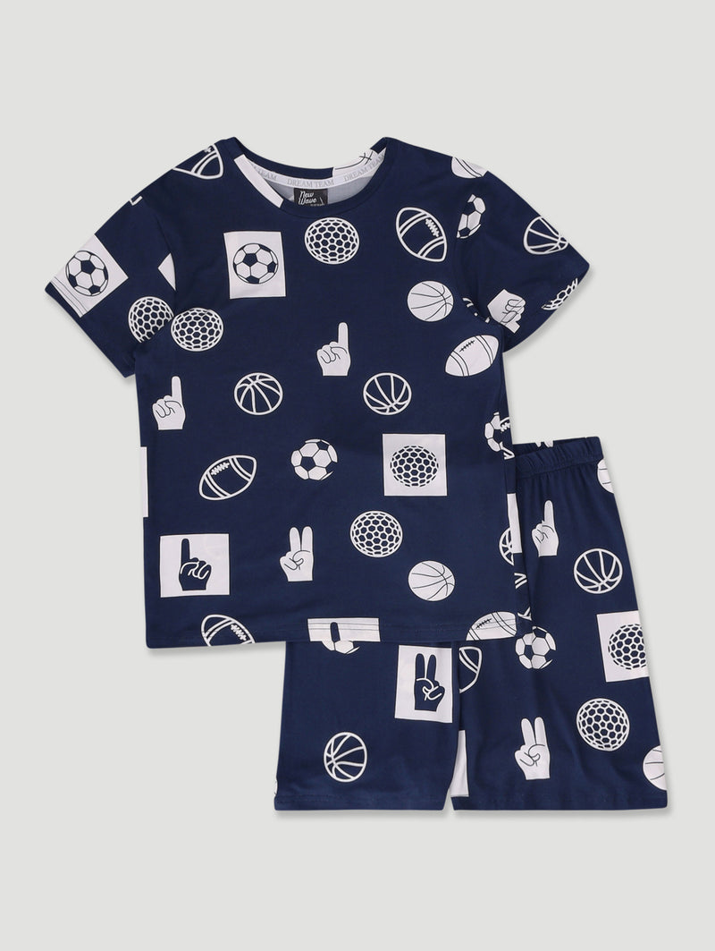 Boys Sport Print Sleep Set - Navy