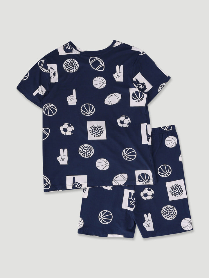 Boys Sport Print Sleep Set - Navy