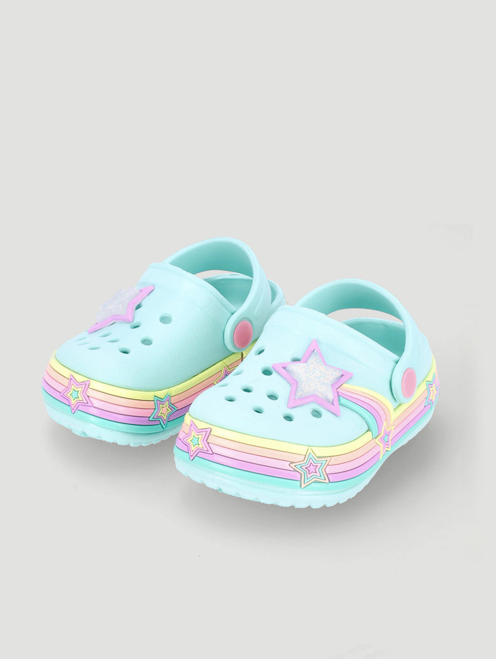 Pre-Girls Star Strip Clog - Mint