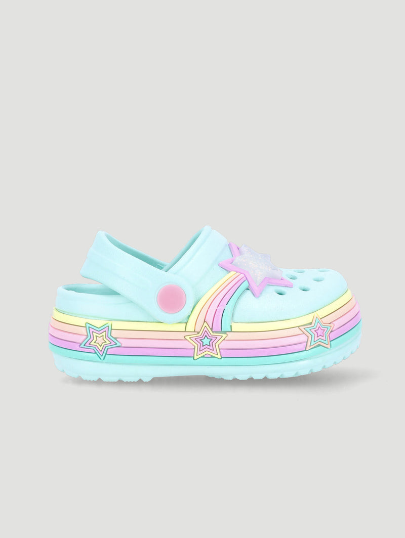 Pre-Girls Star Strip Clog - Mint