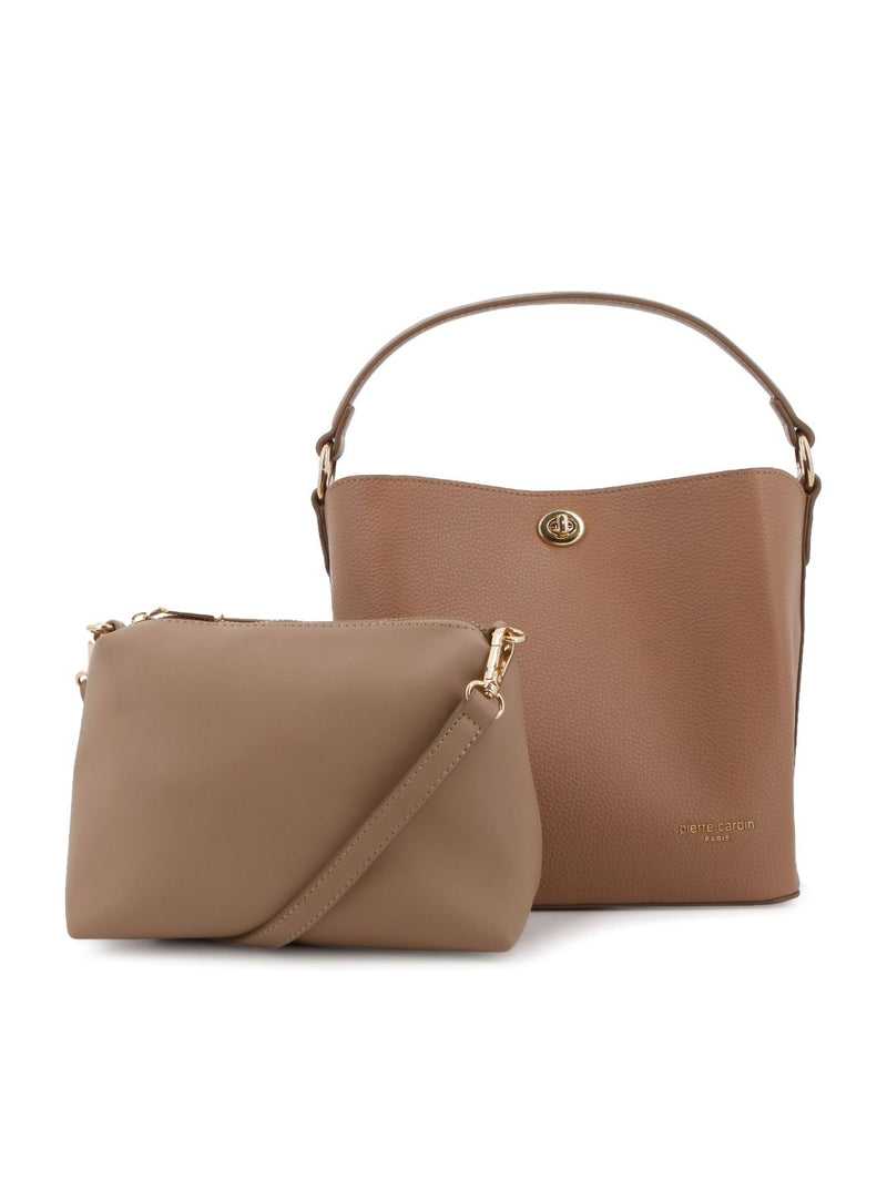 Bucket Bag With Inner Pouch - Tan