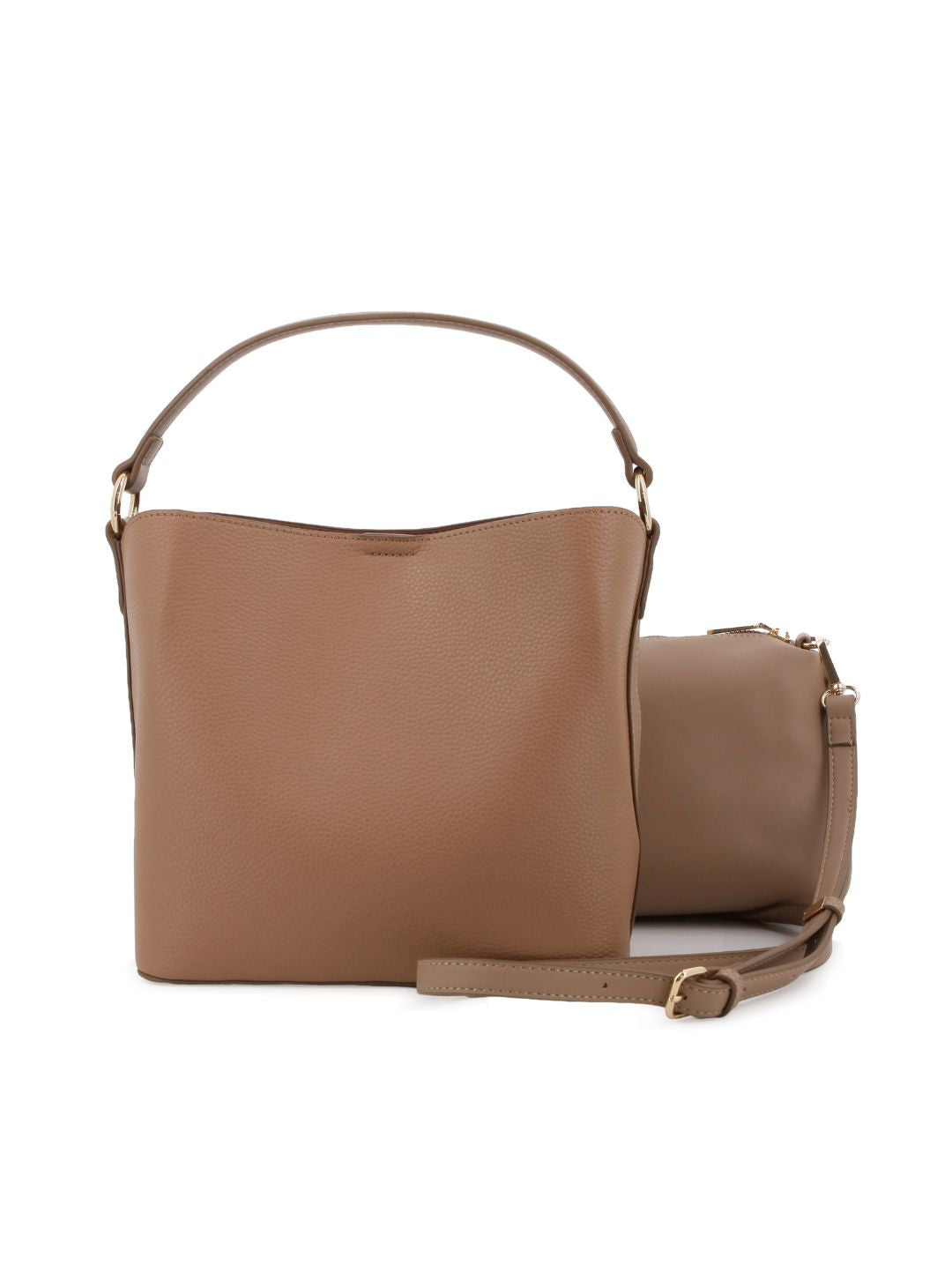 Bucket Bag With Inner Pouch - Tan