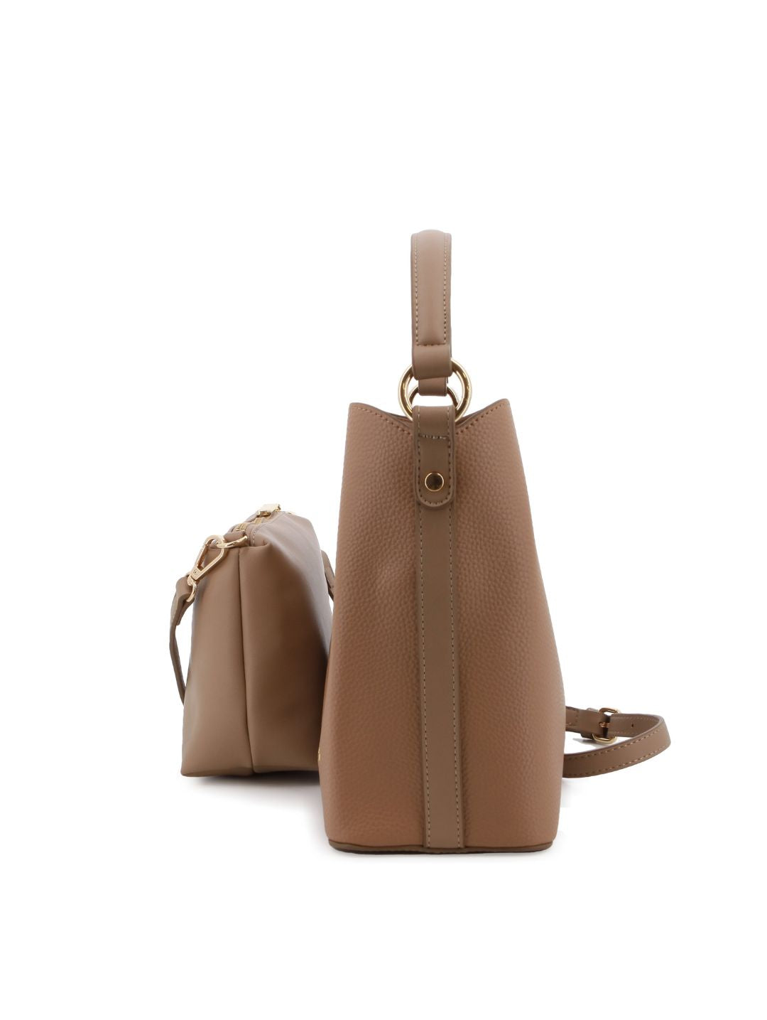 Bucket Bag With Inner Pouch - Tan