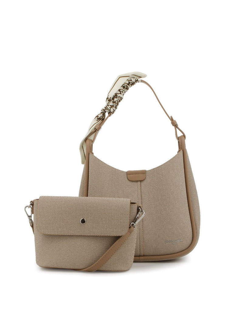 Bucket Bag With Inner Crossbody Bag - Beige