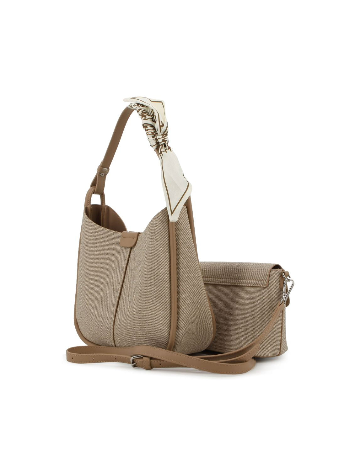 Bucket Bag With Inner Crossbody Bag - Beige