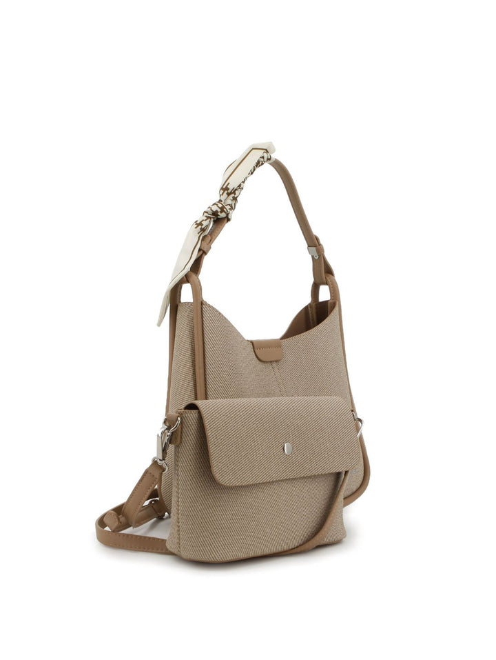 Bucket Bag With Inner Crossbody Bag - Beige