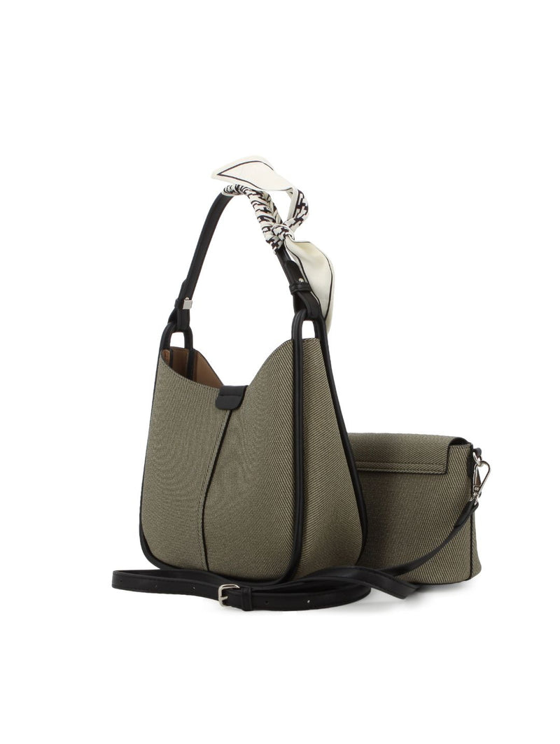 Bucket Bag With Inner Crossbody Bag - Black