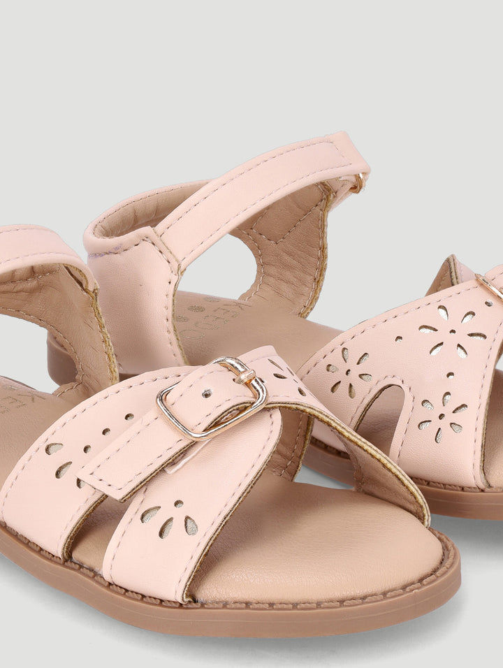 Keedo Girls Flower Cutout Sandal - Cream