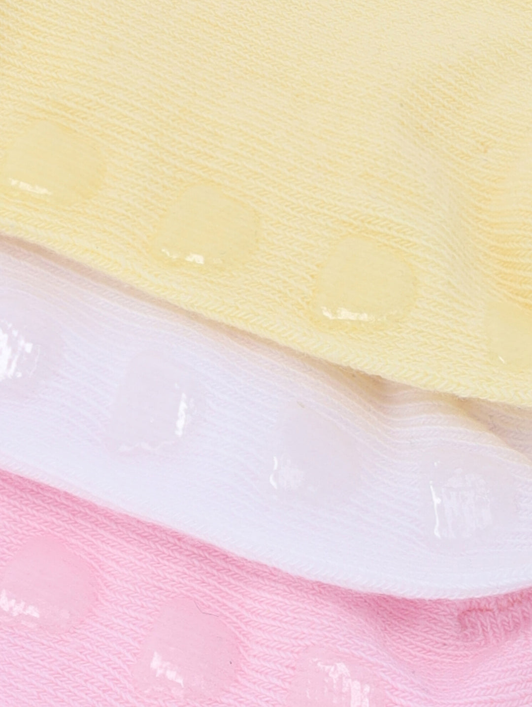 Baby Girls 3 Pack Cherry Lettuce Hem Cotton Socks - Dusty Pink/White/Yellow