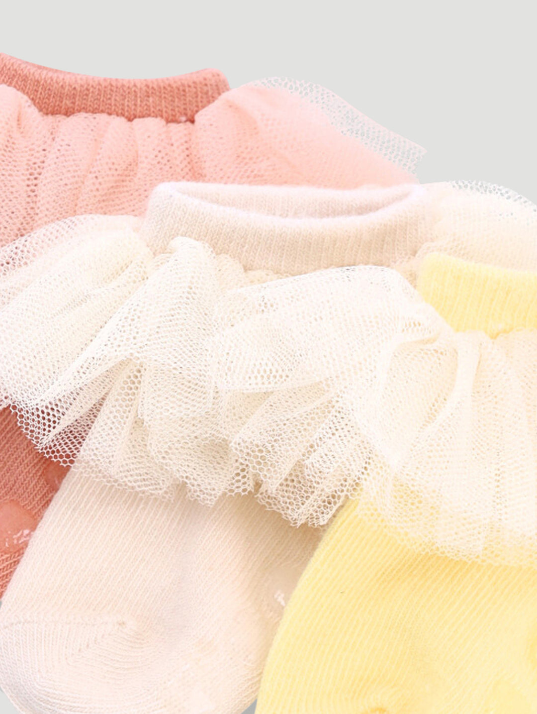 Baby Girls 3 Pack Frill & Bow Cotton Socks - Cream