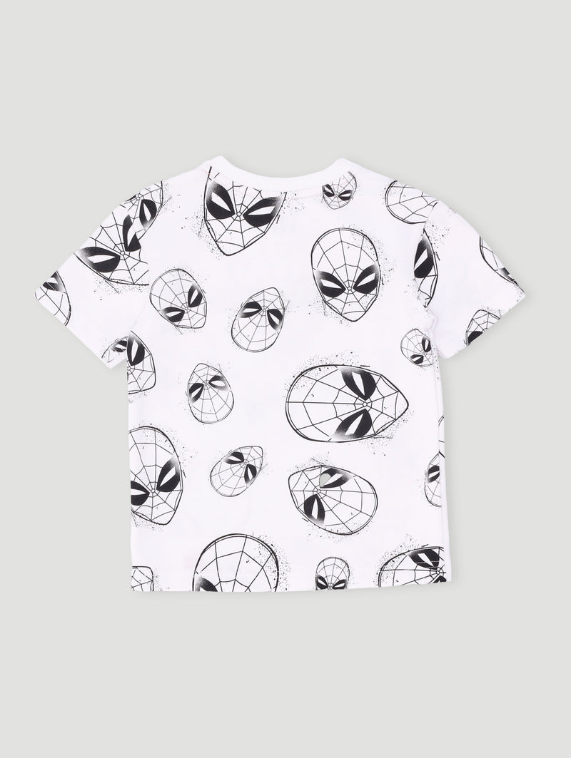 Pre-Boys Spiderman Fleece Crew Top - White