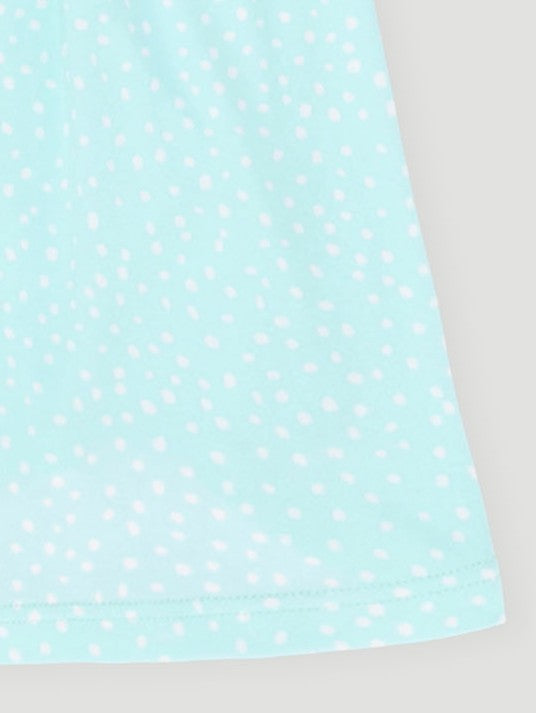 Pre-Girls Spot Print Embroidered Sleep Dress - Aqua