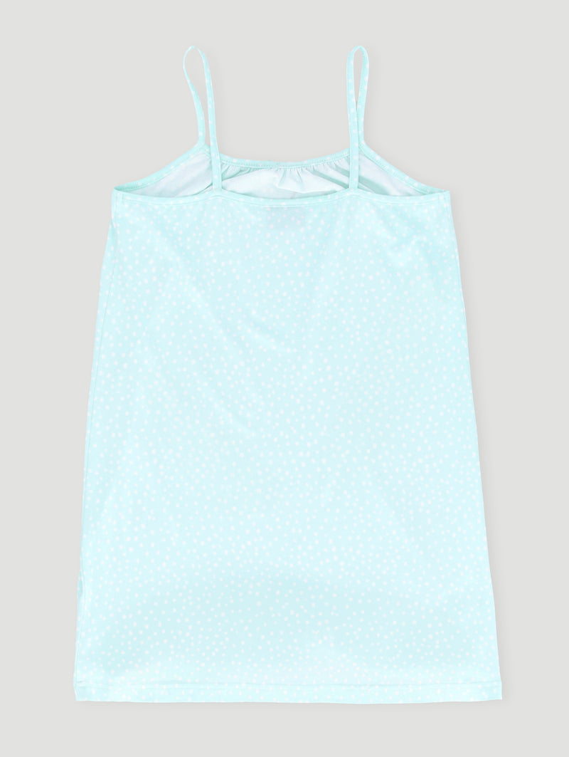 Girls Spot Print Embroidered Sleep Dress - Aqua