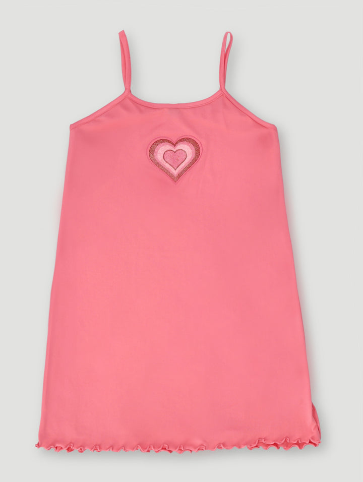 Girls Strappy I Love Sleep Dress - Pink