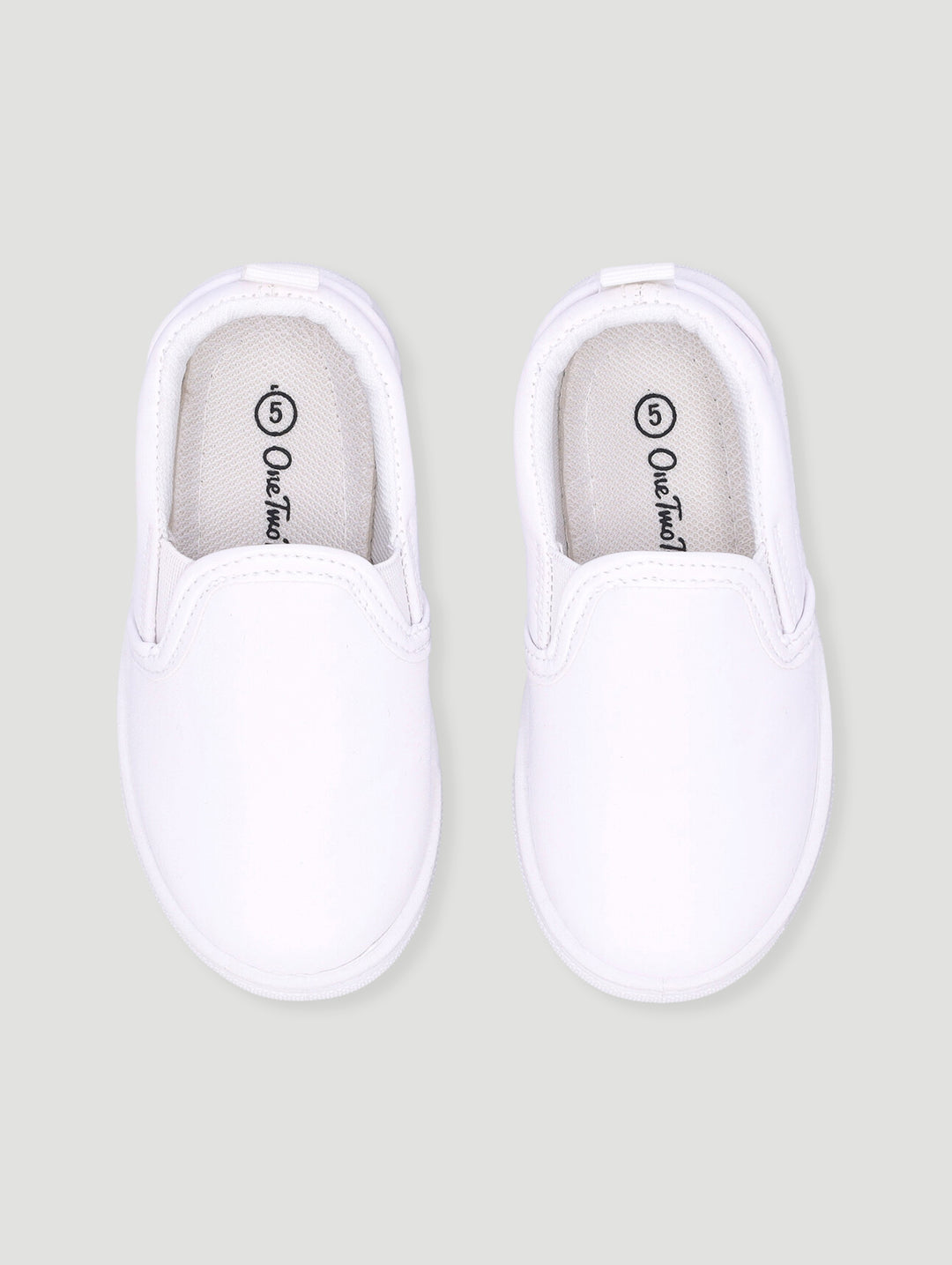 Baby Girls Injected Plain Canvas Shoe - White