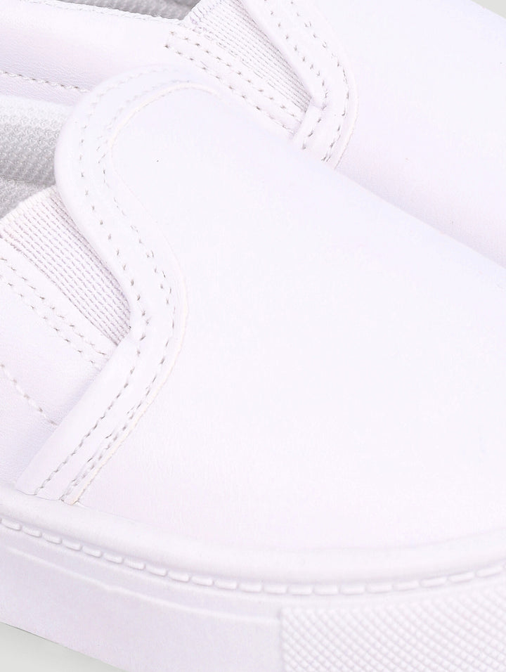 Baby Girls Injected Plain Canvas Shoe - White