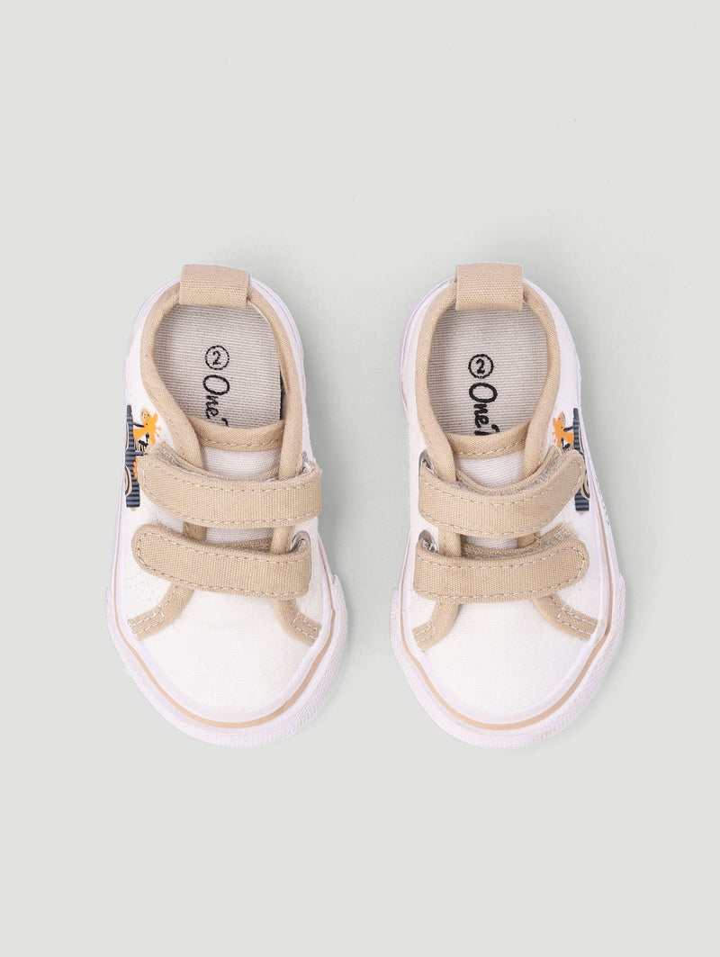 Baby Boys Printed Outsole Sneaker - White