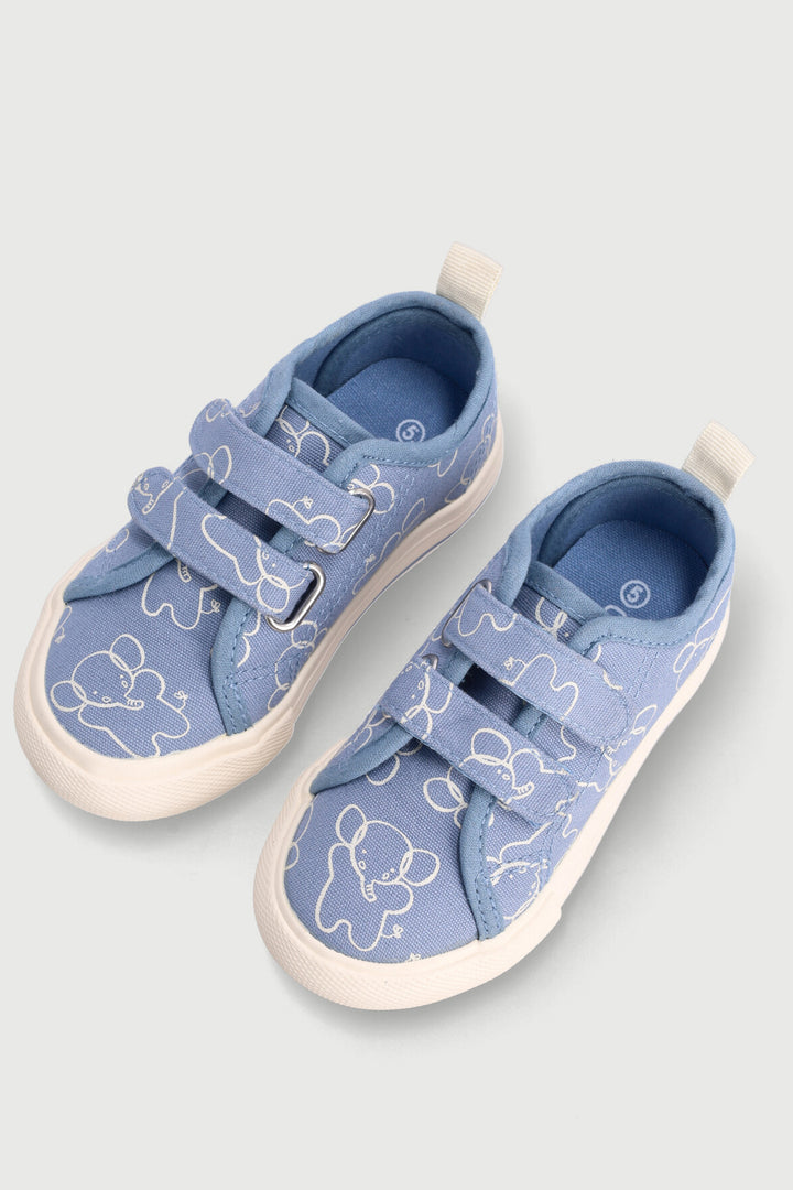 Baby Boys Printed Canvas Sneakers - Blue