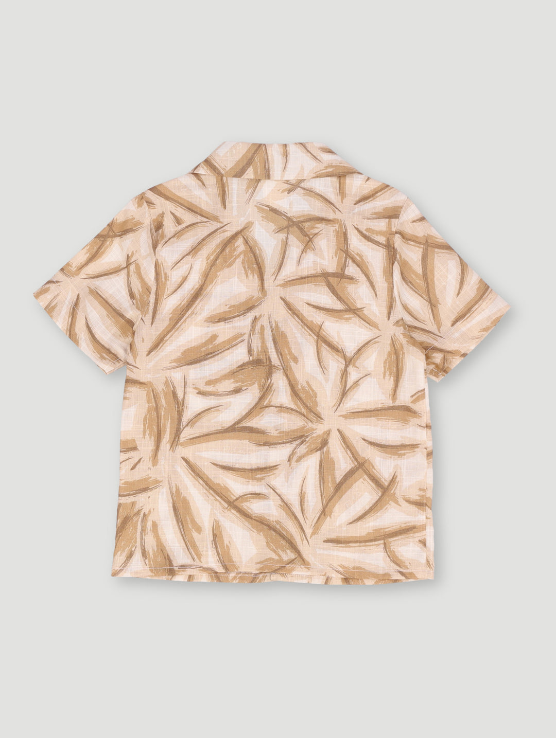 Pre- Boys Short Sleeve Palm Cotton Slub Shirt - Multi