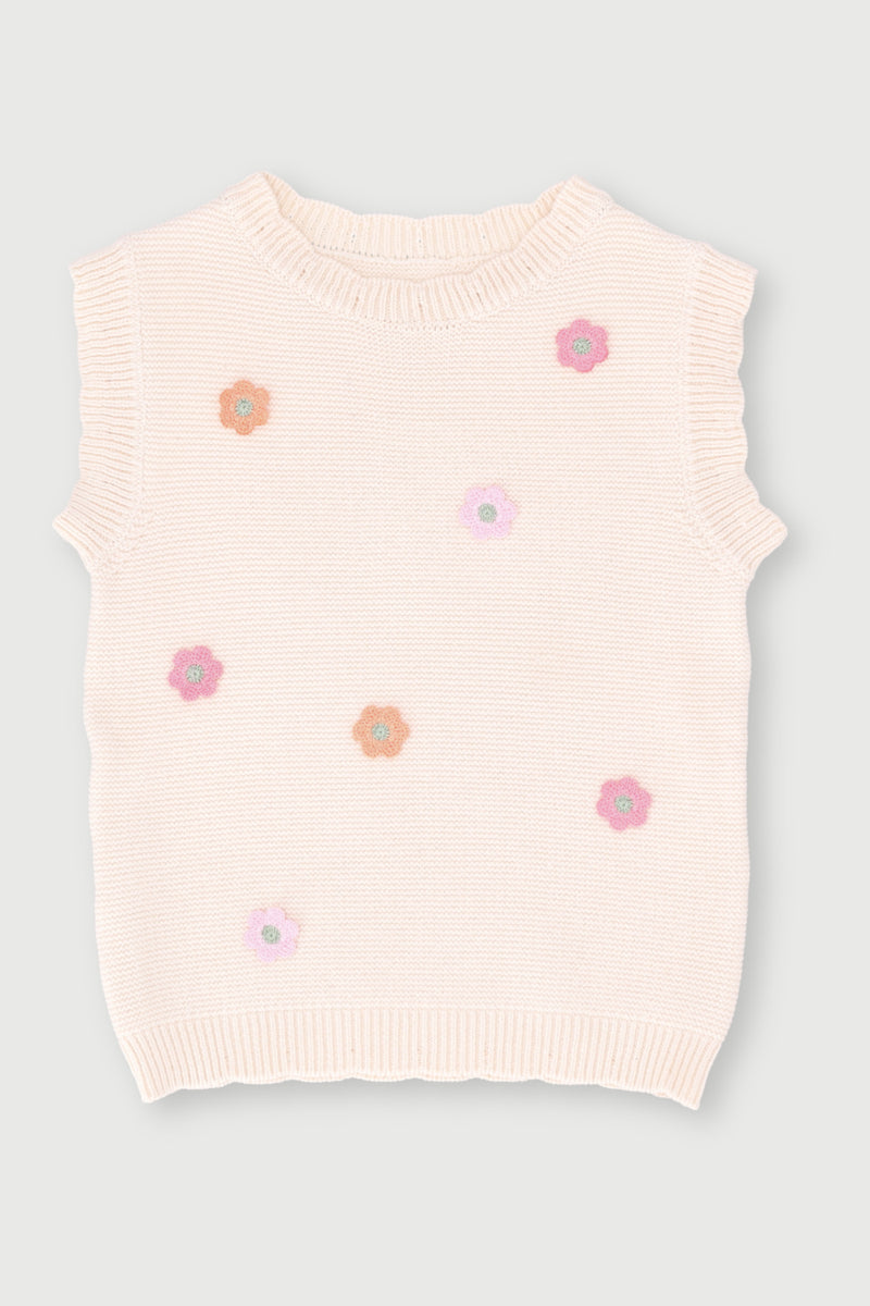 Keedo Girls Crochet Vest - White