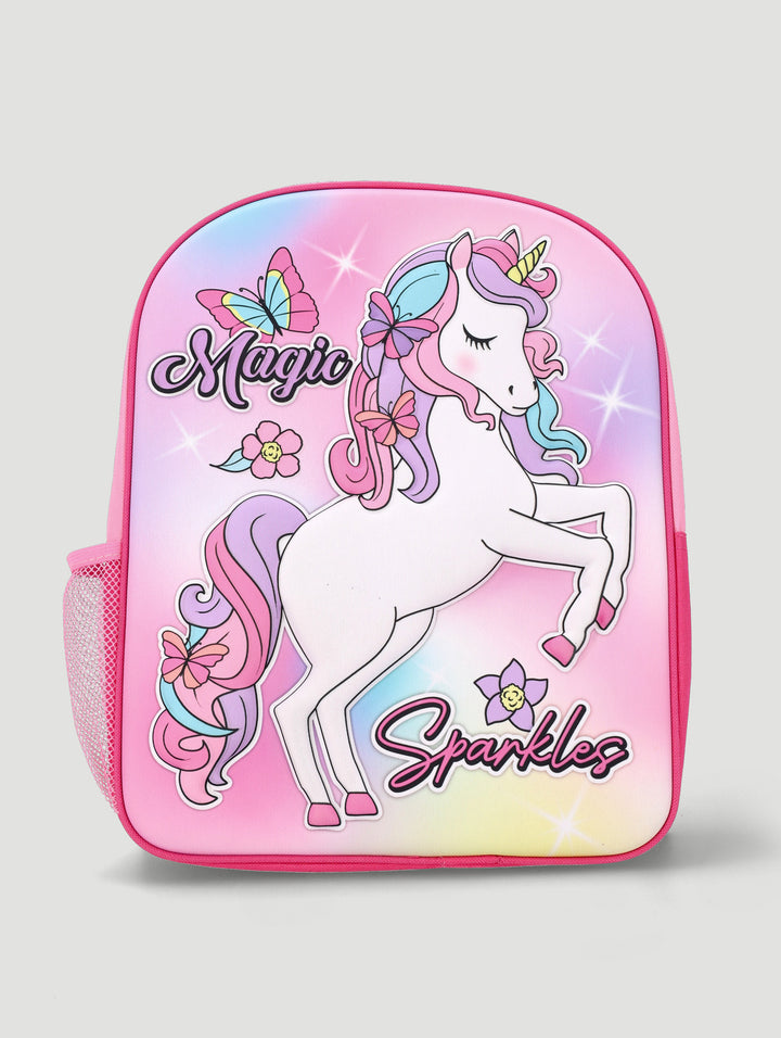 Pre-Girls Unicorn Debossed Backpack - Pink