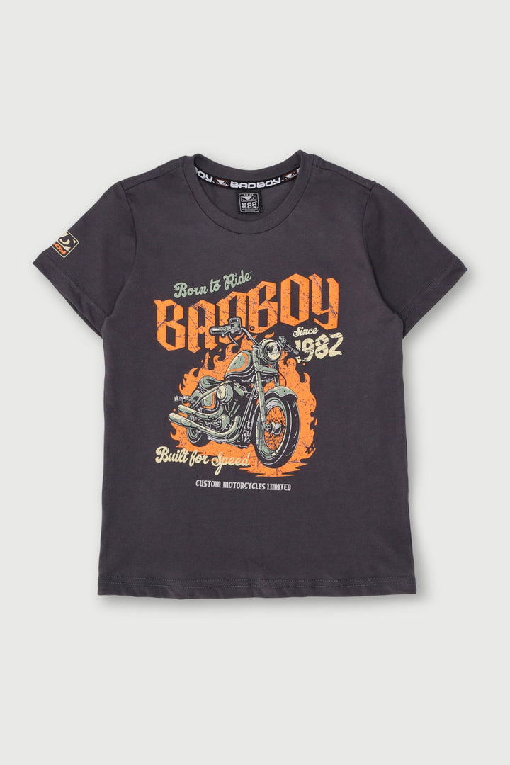 Pre-Boys Motorbike Tee - Grey