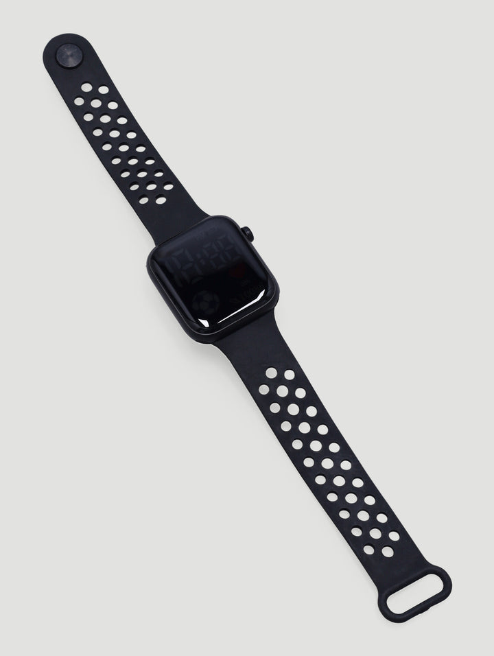 Pre-Boys Square Led Watch - Black