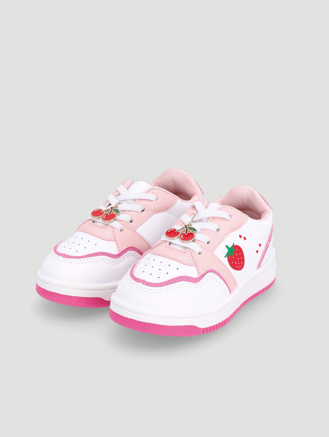 Pre-Girls Berry Court Sneaker - White/Pink