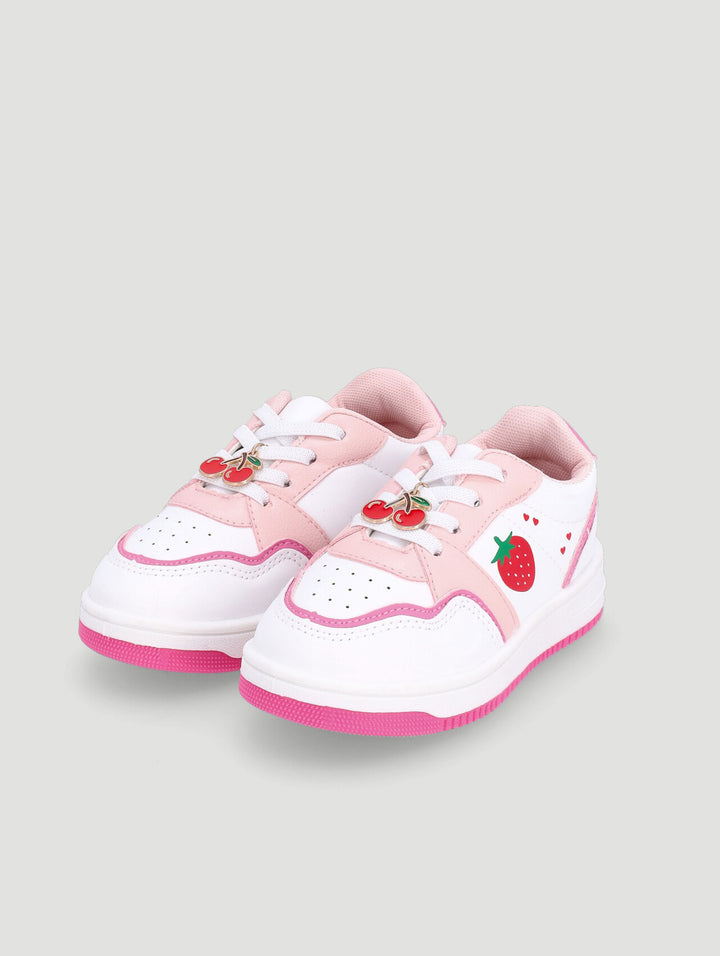 Pre-Girls Berry Court Sneaker - White/Pink