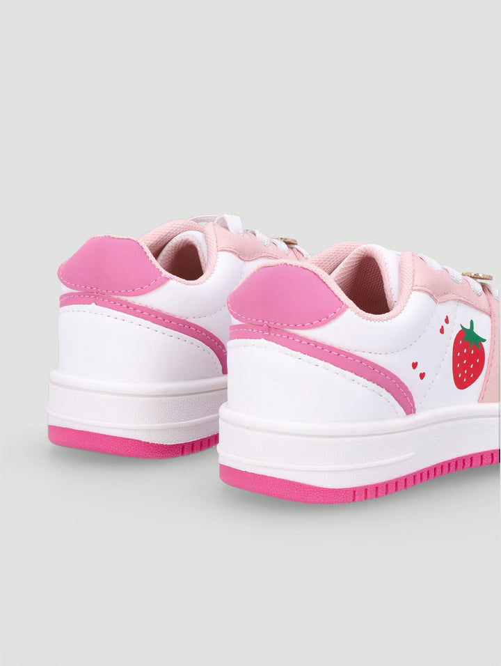Pre-Girls Berry Court Sneaker - White/Pink