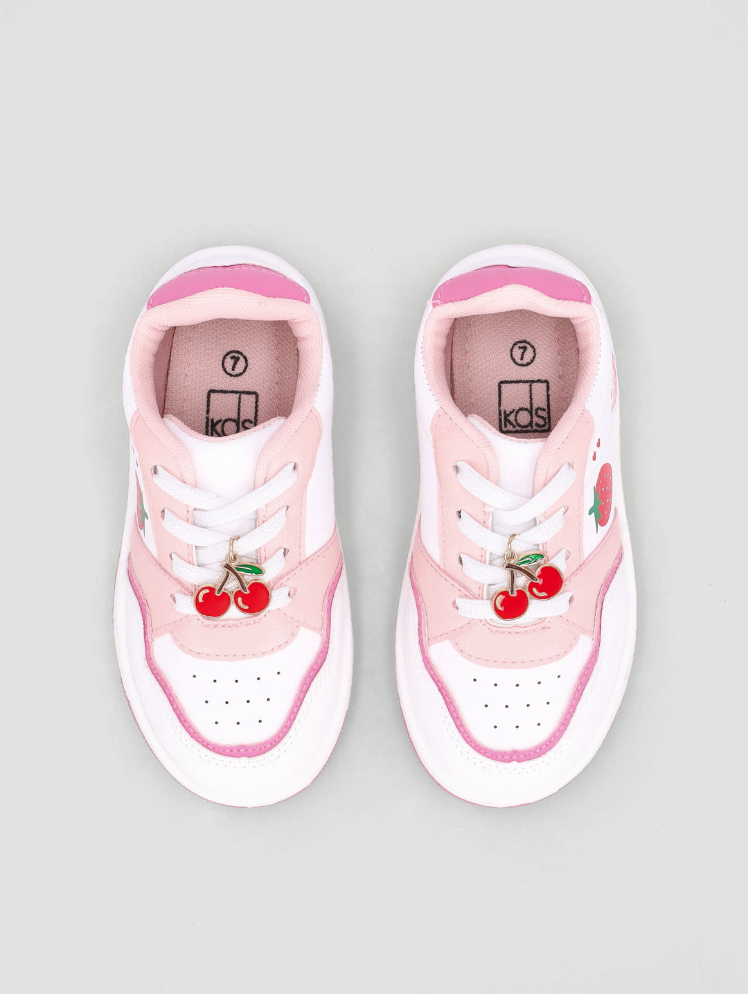 Pre-Girls Berry Court Sneaker - White/Pink