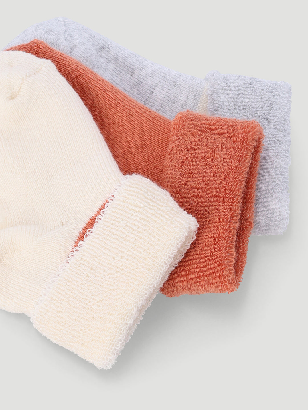 Baby Boys 3 Pack Double Stripe Toweling Socks - Nude