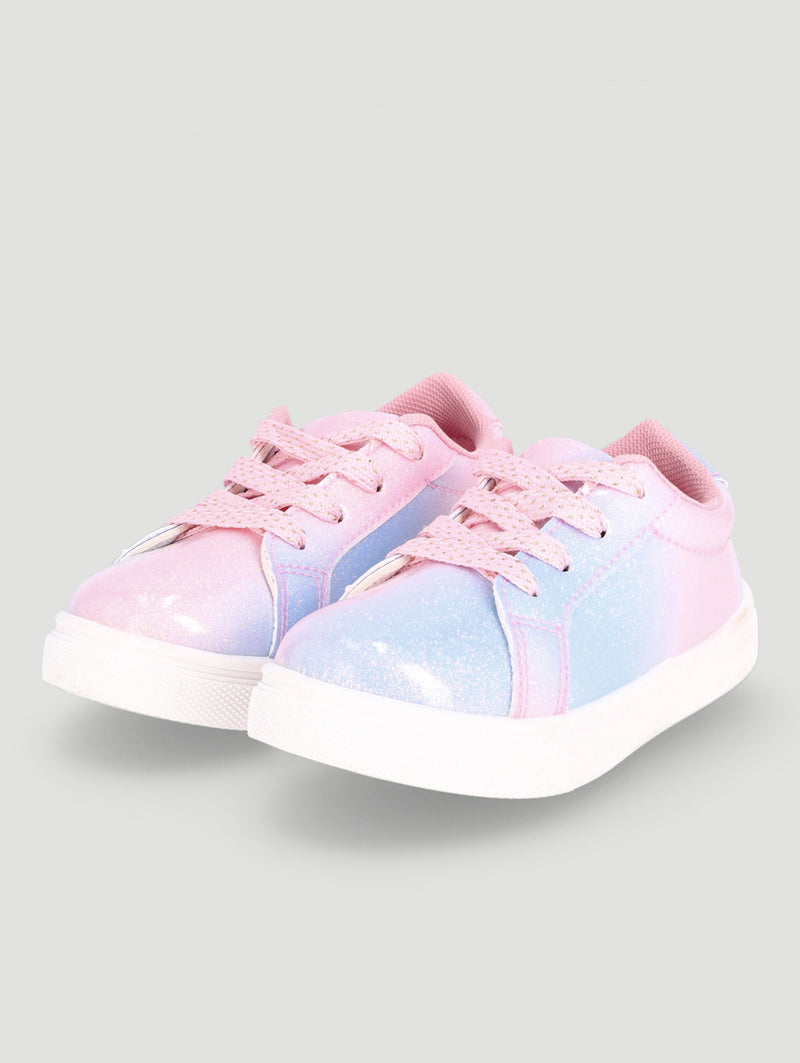 Pre-Girls Rainbow Glitter Sneaker - Pink