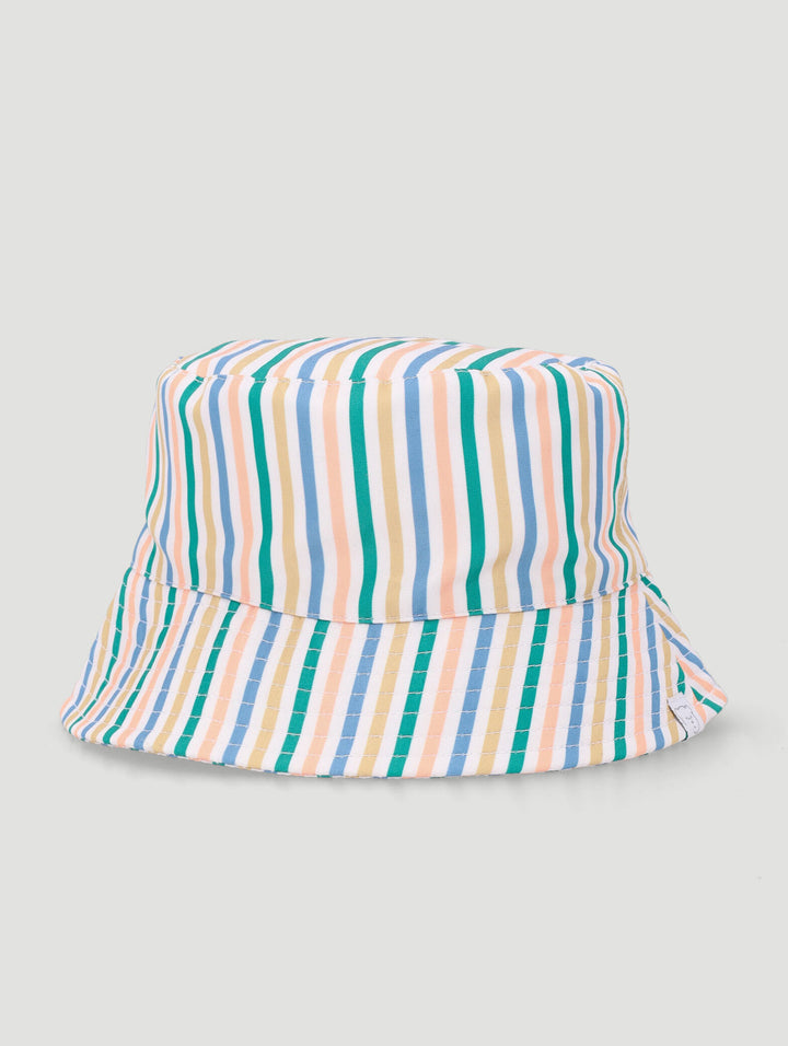 Baby Boys Stripe Print Bucket Hat  - Yellow/Blue