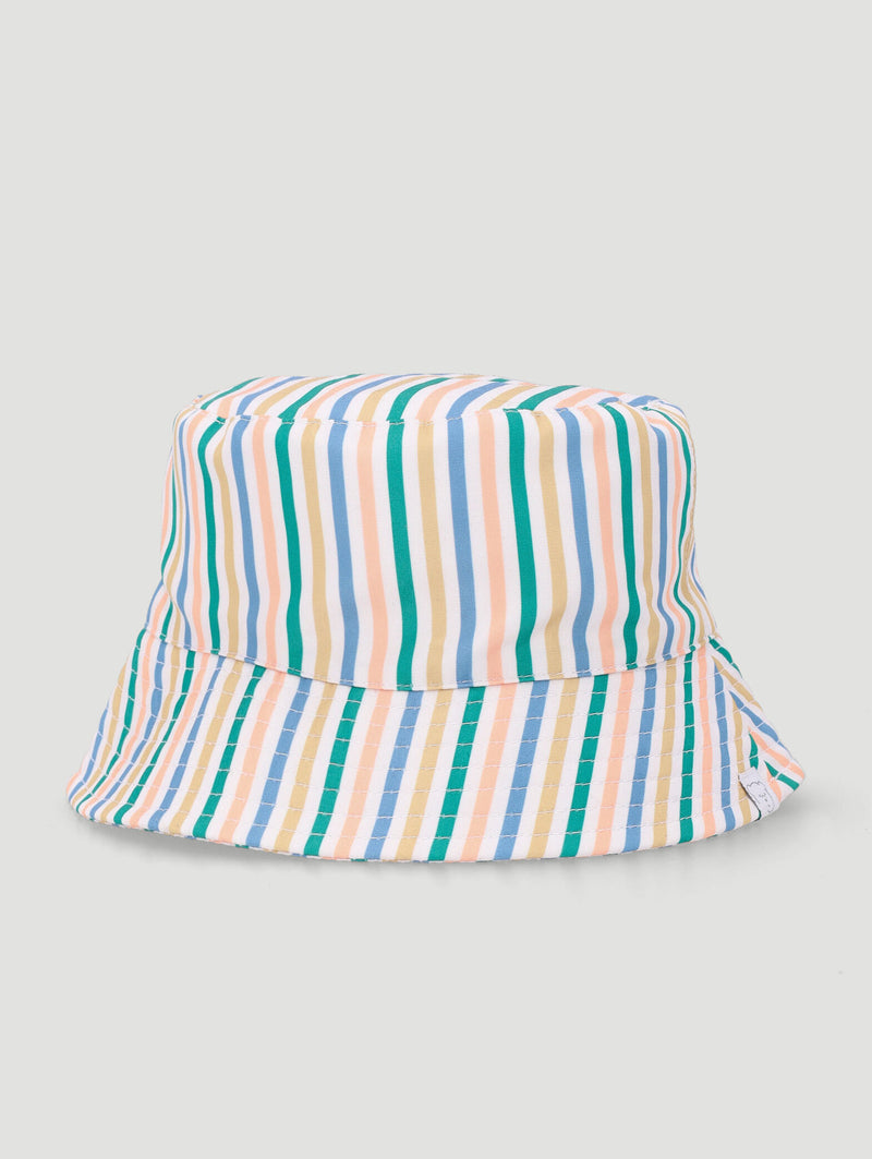 Baby Boys Stripe Print Bucket Hat  - Yellow/Blue