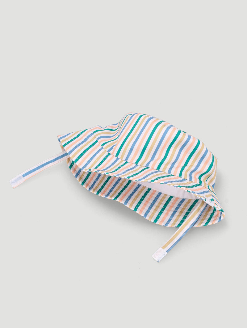 Baby Boys Stripe Print Bucket Hat  - Yellow/Blue