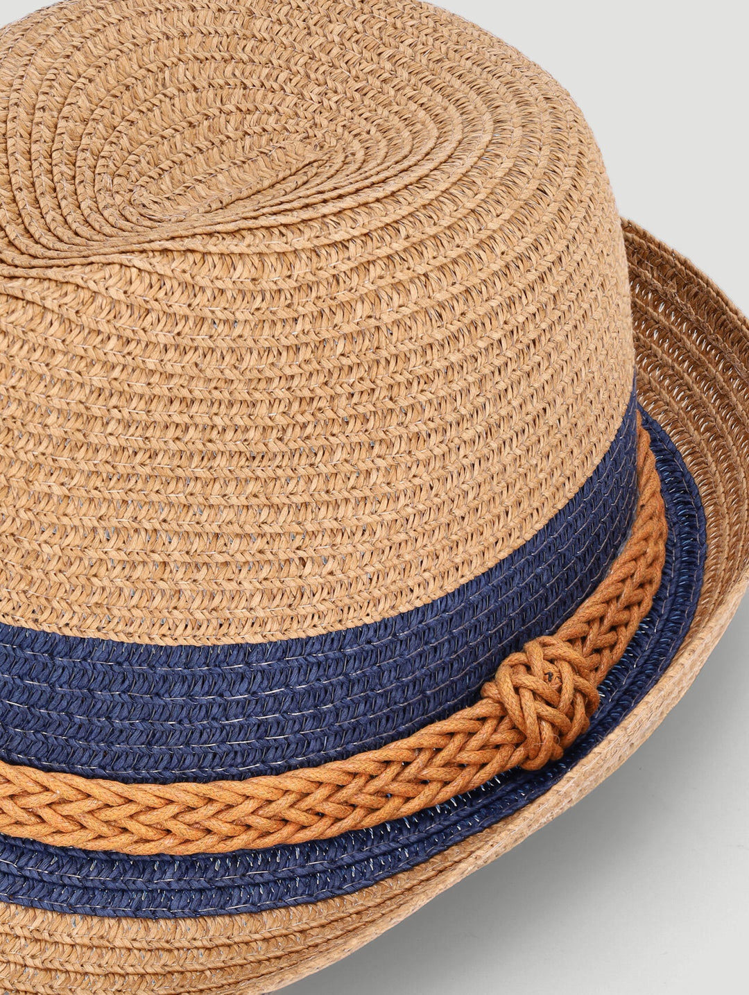 Baby Boys Stripe Fedora Hat - Natural
