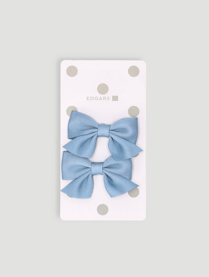 Pre-Girls 2 Pack Bow Clips - Blue