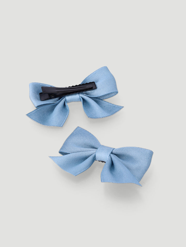 Pre-Girls 2 Pack Bow Clips - Blue